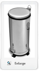 Commercial use pedal bin (Shiny) with wheels